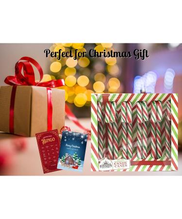 Christmas Candy Canes Sweets Bonds of London - 24 Peppermint Flavour Candies for Xmas Tree Decorations and Festive Treats - Buy Online on GoSupps.com