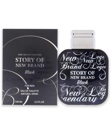 New Brand Perfumes Story Of Black EDT Spray Men 3.3 oz