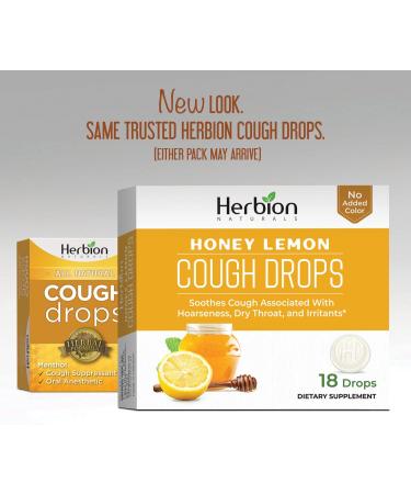 Herbion Naturals Honey Lemon Cough Drops - Soothes Cough (18 Drops) | All-Natural Dietary Supplement for Adults & Kids 6+ - Buy Online on GoSupps.com