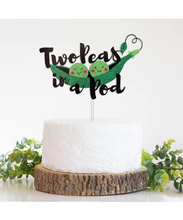 Two Peas in a Pod Cake Topper Pea Twins Cake Topper Twins Baby Shower Decoration Pea Themed Baby Shower Supplies 2 Peas in a Pod Cake Decor - Buy Online on GoSupps.com