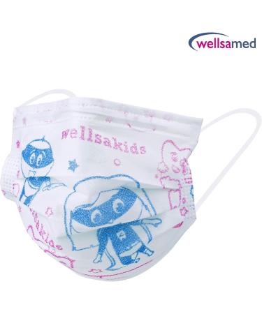 Wellsamed Wellsamask 50 Pack - Medical Face Mask Type IIR for Kids | Elastic Band & Fun Motif - International Shipping Available - Buy Online on GoSupps.com