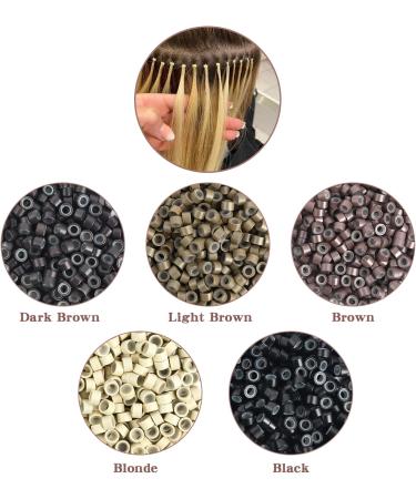 Vlasy 400 Pcs Silicone Micro Rings for I Tip Hair Extensions 4mm Micro Nano Beads Micro Links Hair Beads (Black) Micro-4mm-400Pcs Black - Buy Online on GoSupps.com