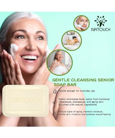Natouch Anti-Aging Body Soap with Peppermint & Tea Tree - Cleansing & Deodorizing Bar for Nonenal Body Odor - Buy Online on GoSupps.com