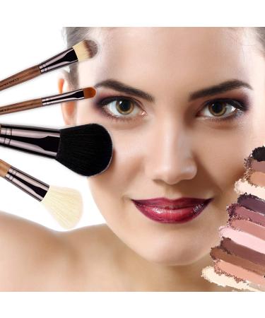 ZOREYA 15pcs Unique Walnut Makeup Brush Set - Premium Synthetic Brushes for Foundation, Powder, Concealers, Eye Shadows - Vegan Leather Bag Included - Buy Online on GoSupps.com