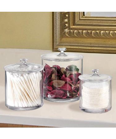 Pack of 3 Round Cotton Swab Holders - Stylish Dispenser & Storage Box for Cotton Swabs - Buy Online on GoSupps.com