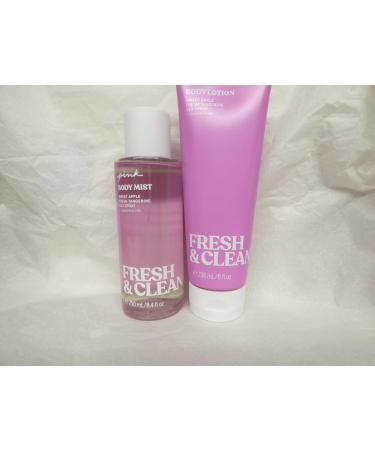 2 VS fragrance lotion 8 fl oz & perfume mist 8.4 fl oz bundle set (Fresh and Clean)