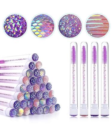 Ebanku 40 pieces Violet Diamond empty mascara tube set eyelash brush tubes empty mascara wall tube make -up mascara brush for eyelash extensions