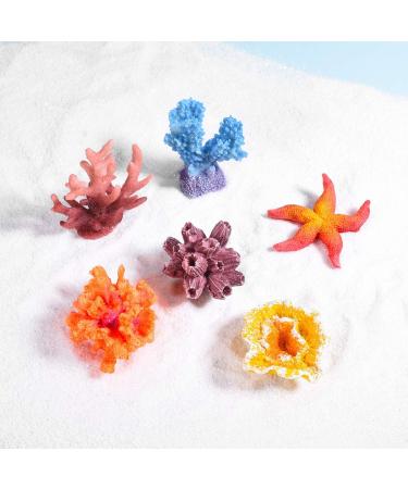 UEETEK 6-Pack Multicolor Sea Star & Coral Aquarium Decor - Realistic Fake Ornaments for Fish Tank Decoration - Buy Online on GoSupps.com