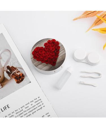 Buy Red Heart-Shaped Roses Print Contact Lens Case - Stylish & Portable Lens Care Box for Travel - Buy Online on GoSupps.com
