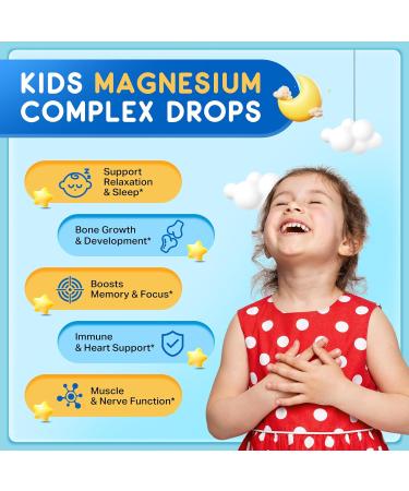 Kids Magnesium Liquid Drops - Magnesium Glycinate Liquid for Kids Magnesium Supplement with L-Theanine Calcium Zinc Vitamin D3 K2 for Sleep Calm Relaxation Brain Bones Pineapple Flavor 2 Fl Oz Pineapple 2 Fl Oz (Pack o  - Buy Online on GoSupps.com
