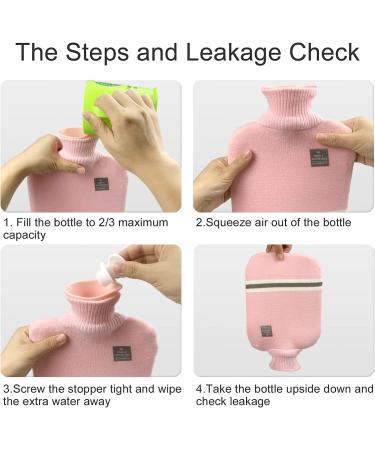 OliviaLiving 2L Hot Water Bottle | Heat Up & Refreezable Hot Cold Pack | Classic Striped Design | Pain Relief Therapy | Pink Red - Buy Online on GoSupps.com