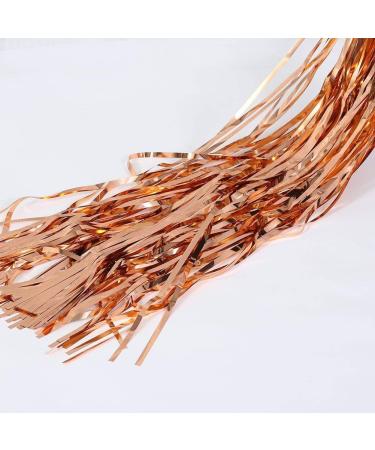 Fecedy Rose Gold Metallic Tinsel Foil Fringe Curtains - 2 Pack, 3ft x 8.3ft - Perfect Party Decor for Birthday, Wedding, Bridal Shower, and more! - Buy Online on GoSupps.com