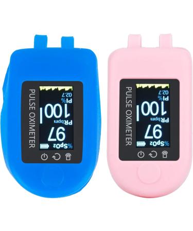 Oximeter Case Storage Protector Travel Blood Oxygen Silicone Home Cover Monitor for 2Pcs Holder Case Symbol Signs (Blue+) Blue+pink - Buy Online on GoSupps.com