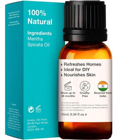 Kukka Spearmint Essential Oil - 100% Natural Aromatherapy for Skin Care, Bath Bombs, Soaps, and Candles - 10ml - Buy Online on GoSupps.com