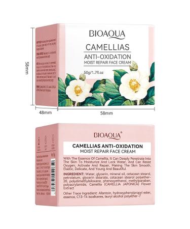 BIOAQUA Camellias Anti-Oxidation Moist Repair Face Cream - Moisturizing Facial Skin Care 50g | International Shipping Available - Buy Online on GoSupps.com