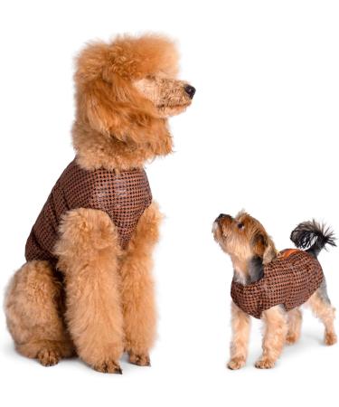 Selente Paw Parade Waterproof Dog Coat for Small & Medium Dogs | Fleece Lined Rain Jacket | EU Made | Brown/Black - Buy Online on GoSupps.com
