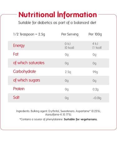 Canderel Sugarly Crunchy Sweetener 6 x 275g - Natural Zero-Calorie Sugar Substitute - Buy Online on GoSupps.com