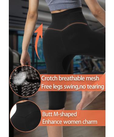QZSH Women's Sauna Capris with Mesh Crotch, High Waist Body Shaper Workout Leggings - Blue, Size Large - Buy Online on GoSupps.com
