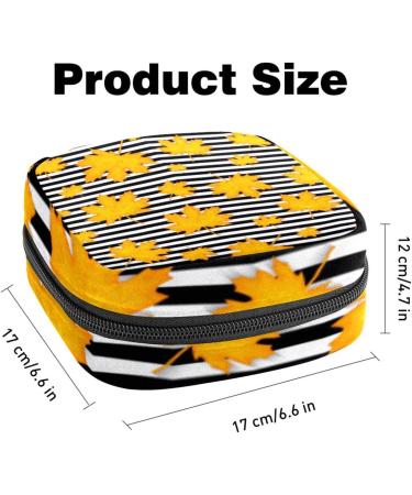 Javenproeqt Portable Women's Binding Bags - Menstrual Cup Pocket & Pads for Teens | Stylish Autumn Leaves Design - Buy Online on GoSupps.com