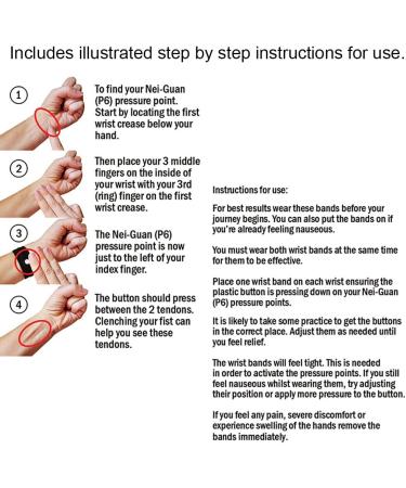 SwimCell Travel Sickness Bands - Morning Sickness Relief Wristbands (2 Pairs) - Buy Online on GoSupps.com