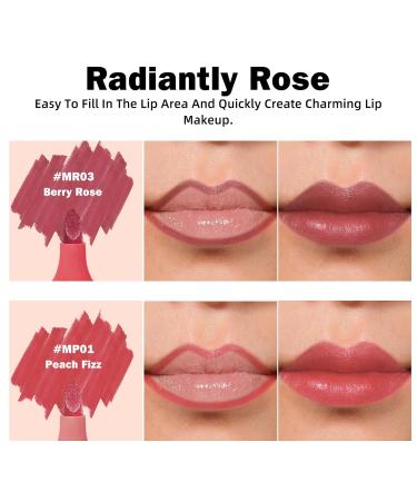 KIMUSE Lip Stain Marker Set - Long Lasting Waterproof Smudgeproof Lip Liner & Color | Matte Finish | All Day Wear (Radiantly Rose - Buy Online on GoSupps.com