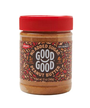 GOOD GOOD Beurre de cacahu te cr meux compatible avec le r gime c tog ne Faible teneur en glucides et sans sucres ajout s V g talien Sans conservateurs Sans OGM 340 g (lot de 1)