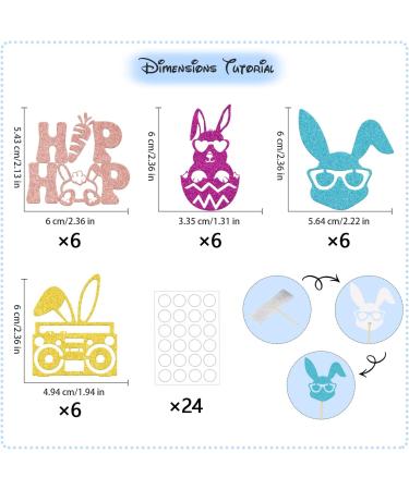 Hip Hop Easter Cupcake Toppers Bunny Themed Easter Cake Decorations Happy Easter Easter Kids Birthday Party Decor Supplies Gold Rose Gold - Buy Online on GoSupps.com