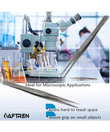 High Precision Stainless Steel Tweezers - Durable Straight Serrated Tip for Lab Use | Shop Internationally - Buy Online on GoSupps.com