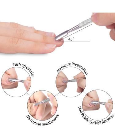 Ejiubas Stainless Steel Cuticle Pusher & Nipper Set for Manicure/Pedicure - Buy Online on GoSupps.com