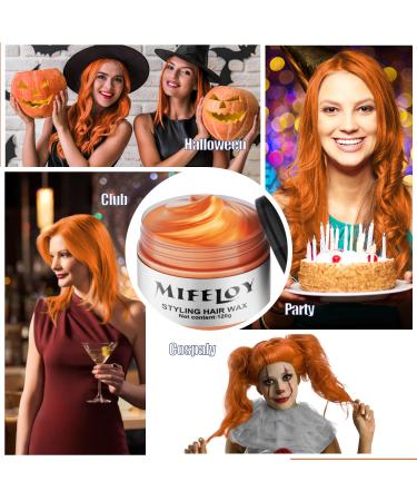 Orange Temporary Hair Color Wax | Instant Hairstyle Cream for Women & Youth | Party & Cosplay Hair Pomade - 4.23oz - Buy Online on GoSupps.com