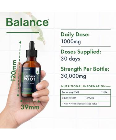 Liquorice Root Liquid Drops 1000mg - Vegan - 1 Month Supply - 30 Servings - Premium Extract - Made in UK - Buy Online on GoSupps.com