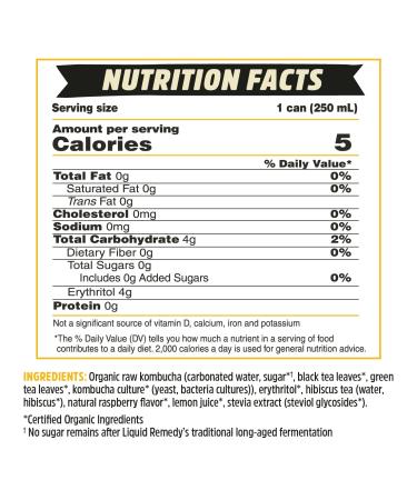 Remedy Kombucha Tea Organic Drink 24-Pack Ginger Lemon 8.5 Fl Oz - Sugar-Free, Keto, Vegan & Gluten-Free Sparkling Beverage - Buy Online on GoSupps.com