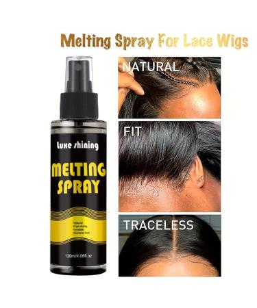Lace Melting Spray for Wigs - Lace Glue Spray - Wig Glue Lace Front - Strong Hold Invisible Bonding Adhesive Hair Glue - Waterproof Latex-Free & Oil-Resistant Hair Extension Glue - 120ml - Buy Online on GoSupps.com