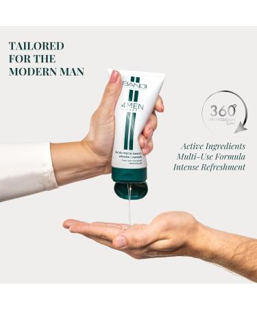  BANDI Moisturising Face Care Gel for Men - Gentle and Energizing Cleansing with Active Caffeine and Selective Yeast Cells for a Radiant Complexion and Refreshed Skin - 4MEN Technology - Buy Online on GoSupps.com