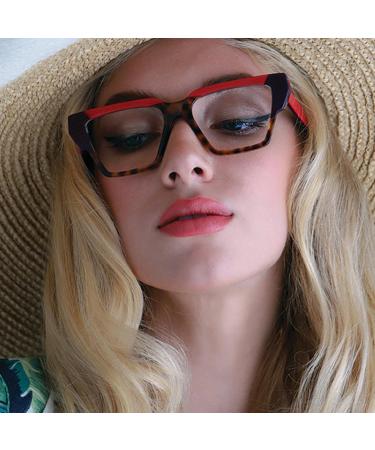 Retro TR90 Square Frame Blue Light Blocking Glasses for Men & Women - Anti-UV Ray Computer & Reading Eyewear - Leopard Blue 52mm - Buy Online on GoSupps.com