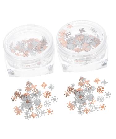 Healeved 2 Boxes Nail Art Accessories Nail Confetti Glitter Snowflake Nail Glitter Snowflake Confetti Flakes Manicure Shining Flakes Nail Slices Phone Case Sequins Assorted
