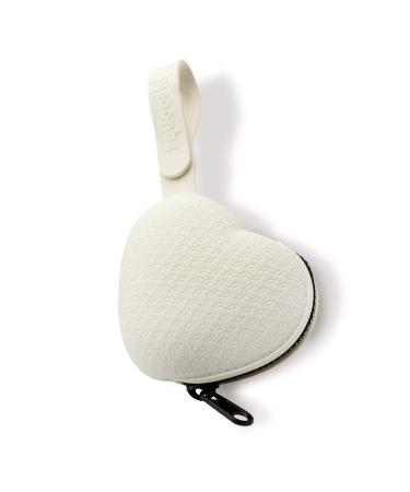 Squooshi Heart Pacifier Holder Case | BPA Free Silicone | Attaches to Strollers & Diaper Bags