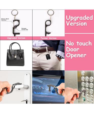 Ezindraw Portable Hand Sanitizer Holder Keychain | No Touch Door Opener | Premium Leather | Refillable Spray Bottle | Travel Size Black - Buy Online on GoSupps.com