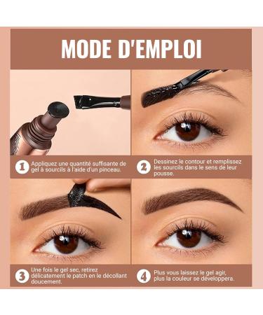 Erinde Gel Sourcils Peel Off Teinture Sourcils Tatouage Gel Haute Pigmentation et R sistant l'Eau Application Facile gr ce la Brosse Int gr e Pour des Sourcils Impeccables. #01+#02 - Buy Online on GoSupps.com