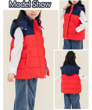 Happy Cherry Kids' Hooded Winter Puffer Vest - Water Resistant Lightweight Windproof Jacket for Boys and Girls - 6-7 Years, Red - Buy Online on GoSupps.com