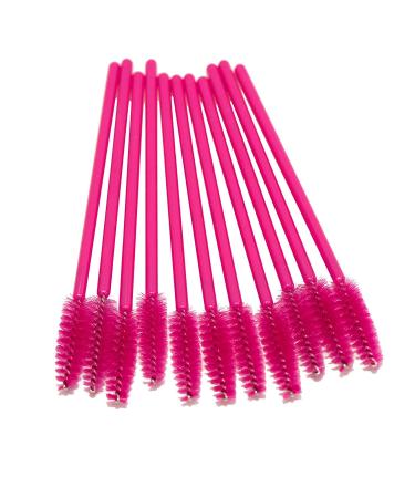 Eyebrow and eyelash brush for artificial eyelash extension 50 pcs. disposable set dark pink