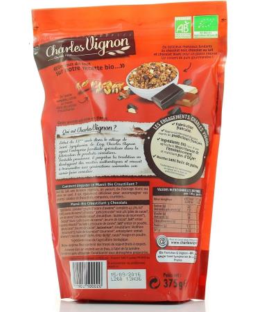  G n rique CHARLES VIGNON - Charles Vignon Organic Crunchy Muesli with 3 Chocolates 375g - 375g - Pack of 3 - Sold as a Pack - Buy Online on GoSupps.com