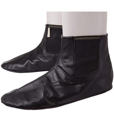 Leather socks made of real leather - thin light qualitative waterproof - easy tightening like a sock - MASD mesm mast mast khuff khuffain prayer socks whudu wudu corap mesh (45) 45 black