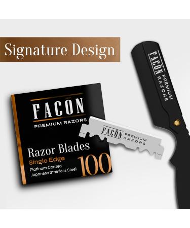 100 Facn Platinum Japanese Stainless Steel Single Edge Razor Blades - Professional Barber Straight Razor - Long-lasting Sharpness - Pack of 100 Blades - Buy Online on GoSupps.com