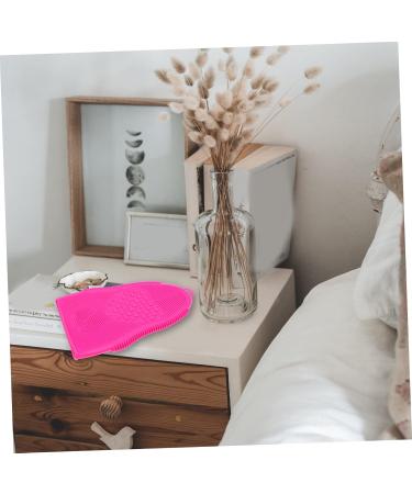 Stainless Steel Mirror Makeup Brush Cleaning Pad & Silicone Face Scrubber Gloves | 19x13cm Rosy | Perfect for Brush Cleaning & Face Cleansing - Buy Online on GoSupps.com