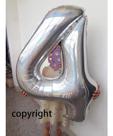 Laser Silver Number 1 Foil Balloon - 40 Inch Birthday Party Decoration Supplies - Buy Online on GoSupps.com