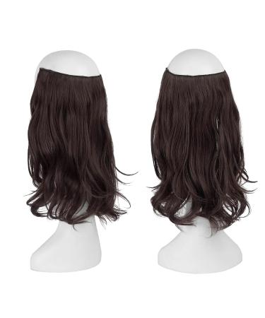 Feshfen Secrets Invisible Hair Extensions - 35cm Long Corrugated Synthetic Hair | Reddish Dark Brown M01 - Perfect for Women - Buy Online on GoSupps.com