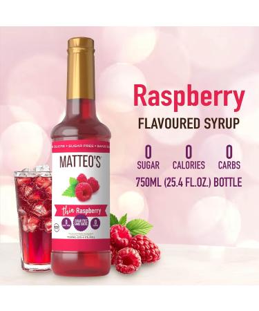 Matteo's Sugar-Free Fruit Syrup Sweeteners for all types of Beverages - for Pastry Dessert Kitchen Restaurant and Bars Authentic Raspberry Flavor Tart Sweet Non Alcoholic Syrup (750mL 6pk) 750 ml (Pack of 6) - Buy Online on GoSupps.com