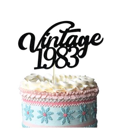 Vintage 1983 Cake Topper Glitter Cheers to 40 Years 40 and Fabulous Cake Topper for 40th Birthday Wedding Anniversary Party Sign Decorations By GotGala (1983)