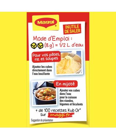 MAGGI KUB OR l'Original Depuis 1907 - 32 Bouillons Cubes de 4g - Pour Assaisonner tous vos Plats - Convient un R gime V g tarien - 100% Issue de Plantations Responsables - 128g - Buy Online on GoSupps.com